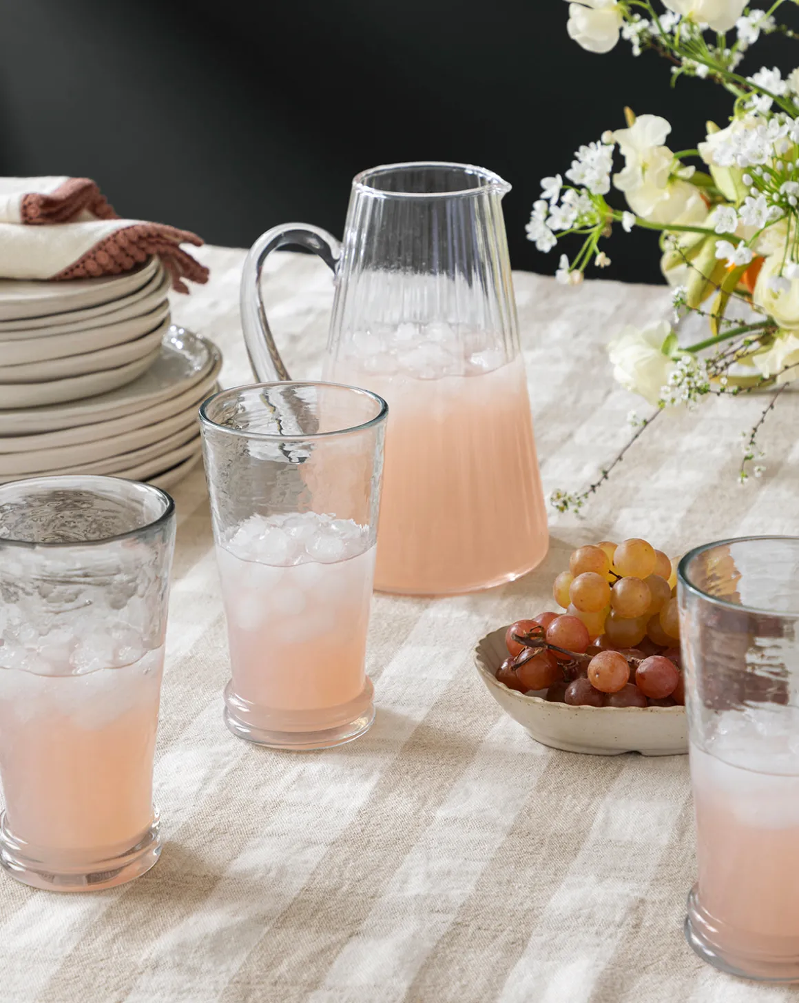 Adonis Ribbed Glass Pitcher
