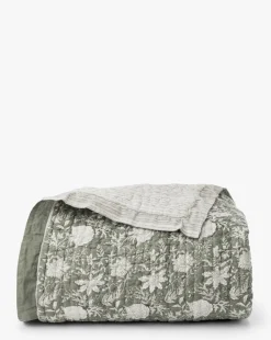 Audrey Sage Block Print Quilt