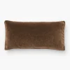 Brown Mohair Pillow with Velvet Stripe
