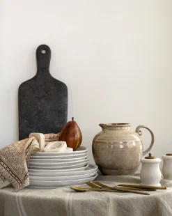 Brown Stoneware Pitcher