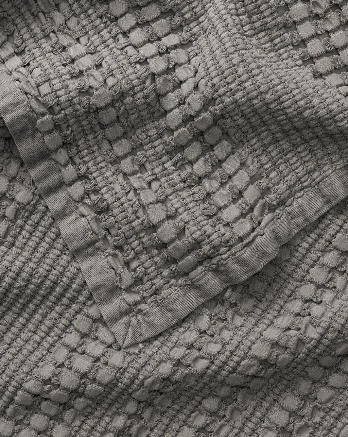 Carnel Gray Waffle Blanket