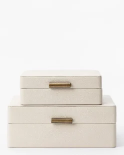 Cream Shagreen Box