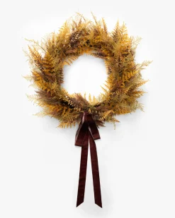 30" Faux Golden Fern Wreath