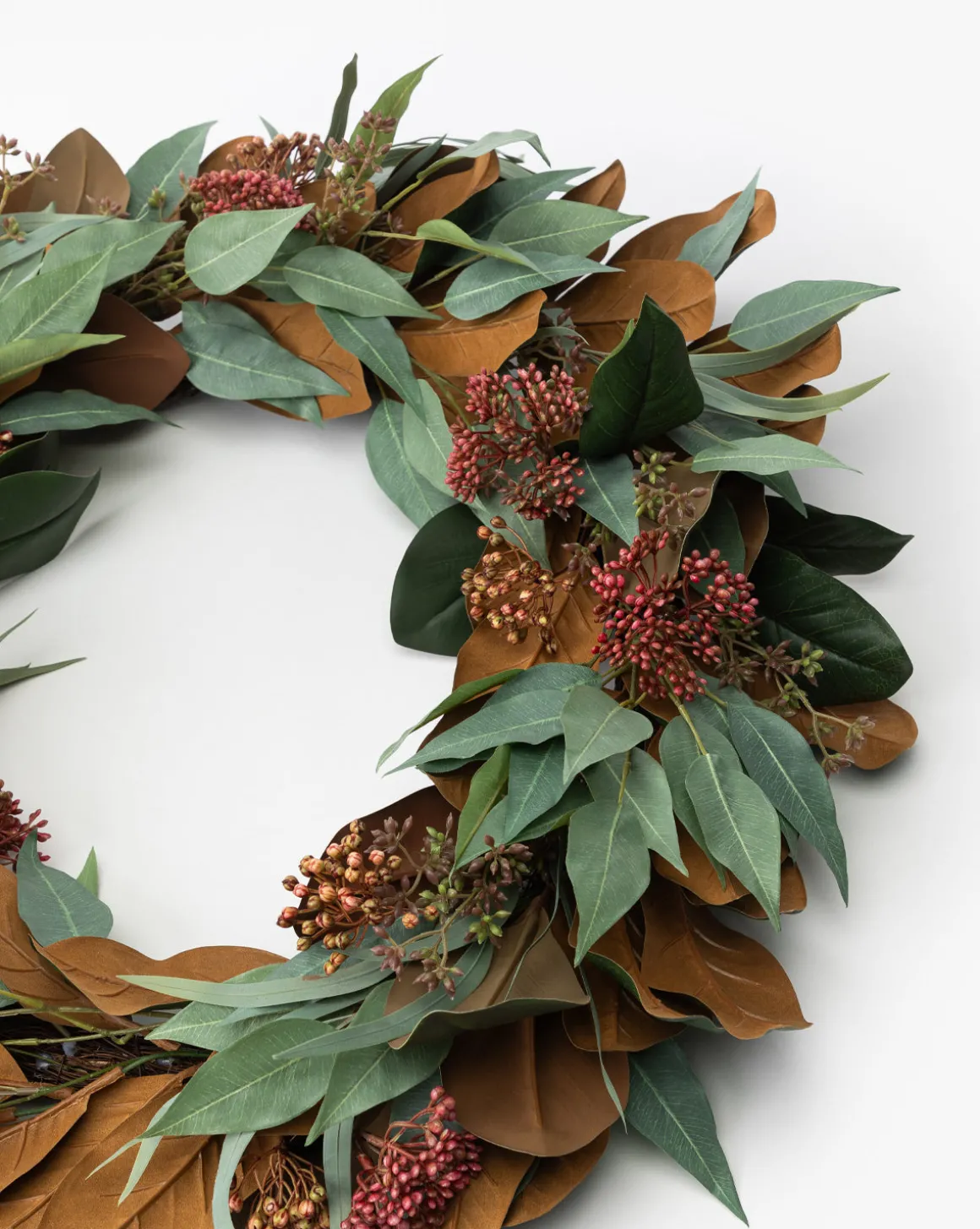 30" Faux Magnolia & Eucalyptus Wreath