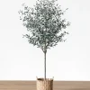 Faux 96" Olive Tree with Woven Pot