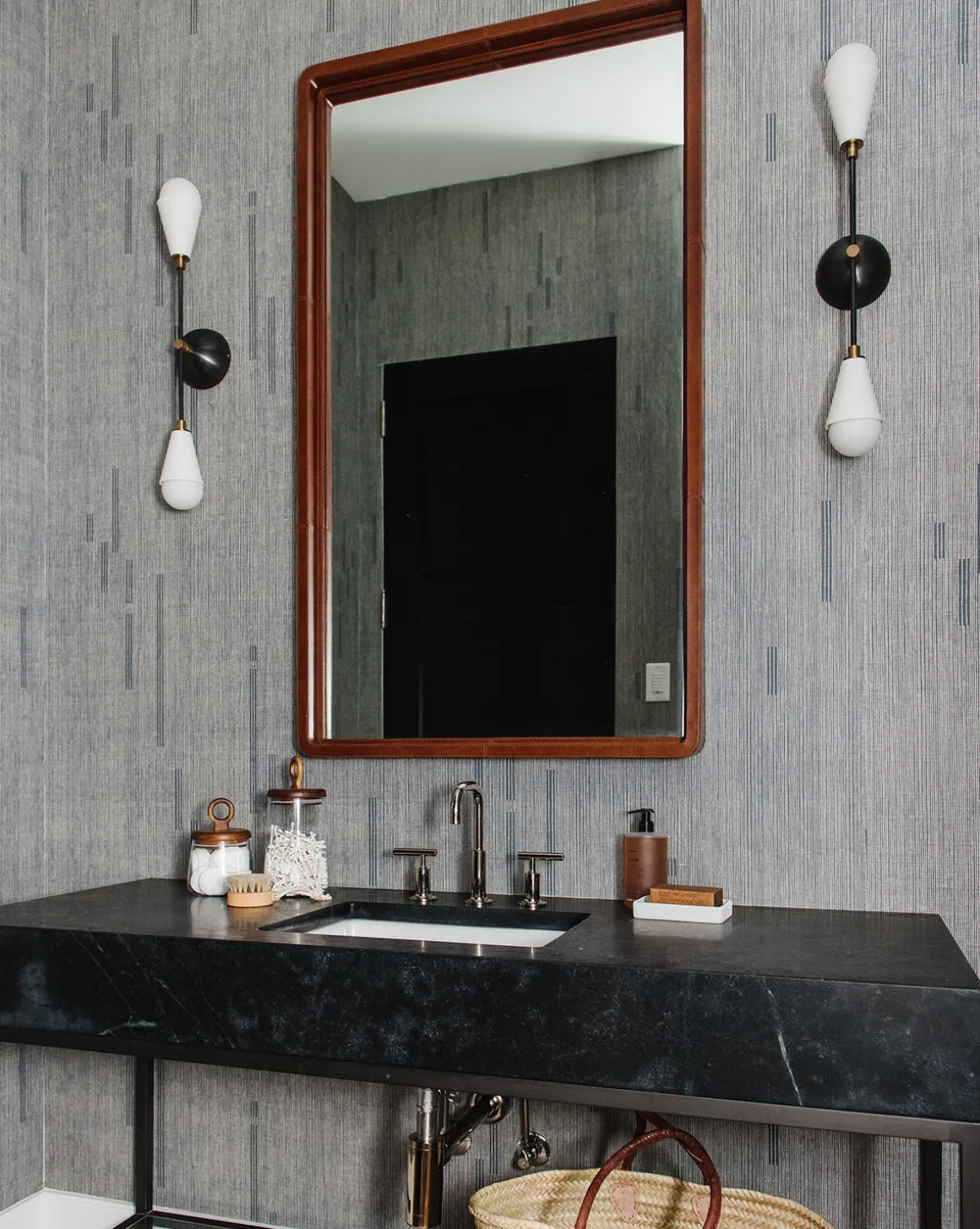 Franklin Leather Mirror