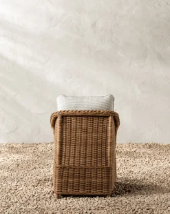 Haviland Outdoor Dining Chair with Perennials Taupe Stripe