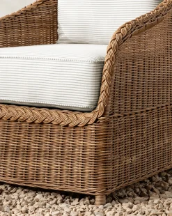 Haviland Outdoor Dining Chair with Perennials Taupe Stripe
