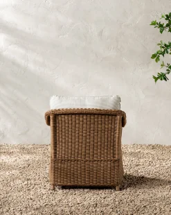 Haviland Outdoor Lounge Chair with Perennials Taupe Stripe