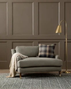 Lucille English Roll Arm Chair and a Half
