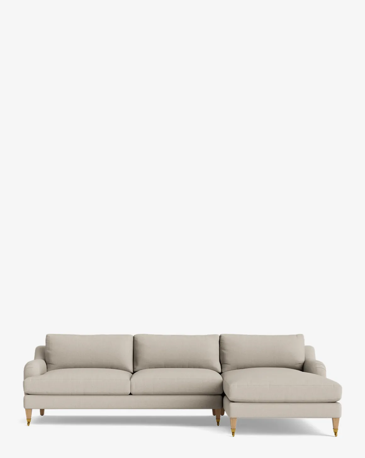Lucille English Roll Arm Right Chaise Sectional 107"
