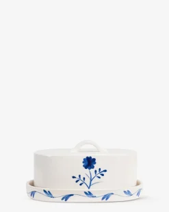 Mary Hand-Painted Butter Dish