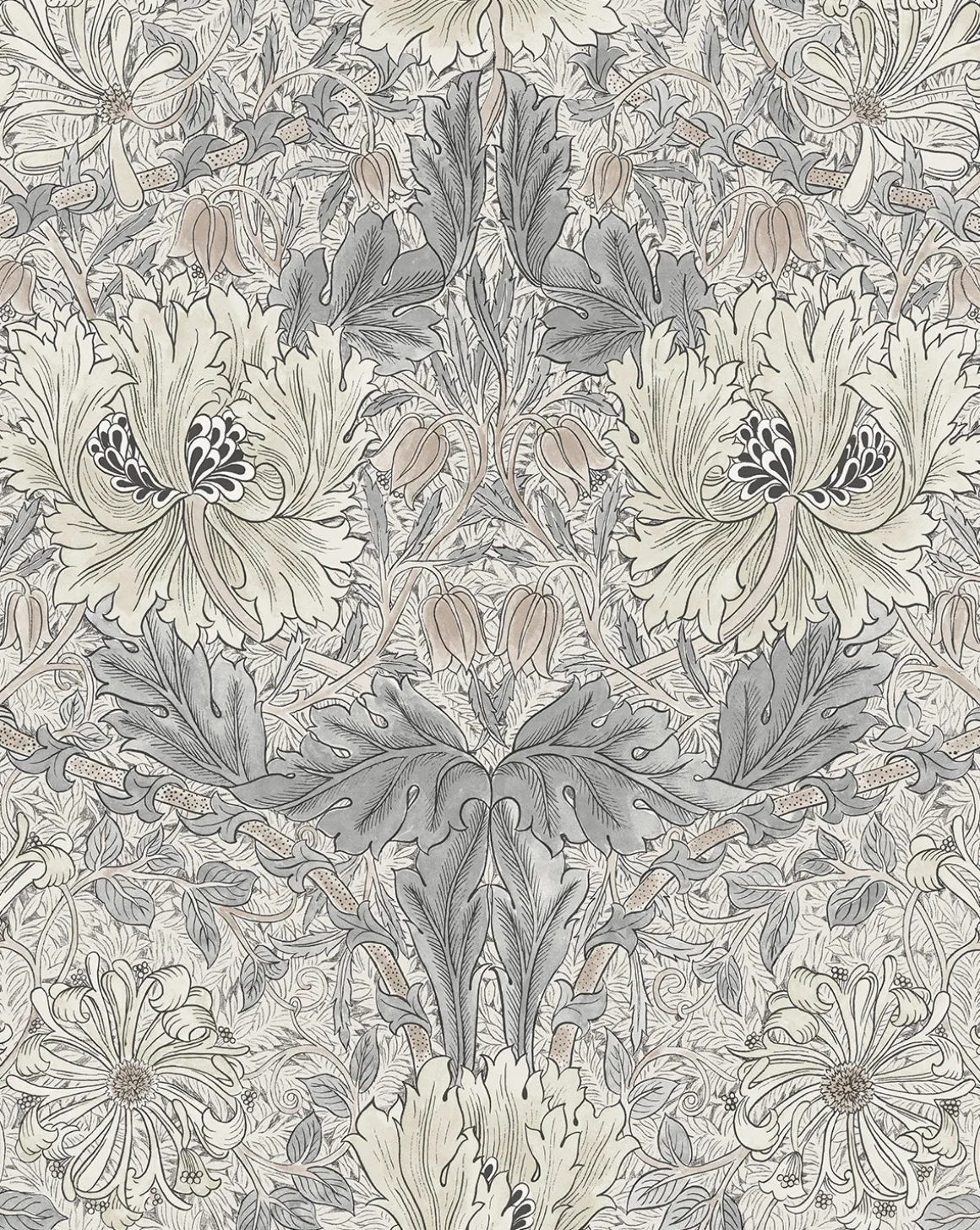 Morris & Co. x McGee & Co. Honeysuckle & Tulip Slate Blue Wallpaper