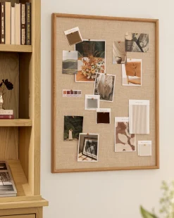 Oak & Linen Memo Board