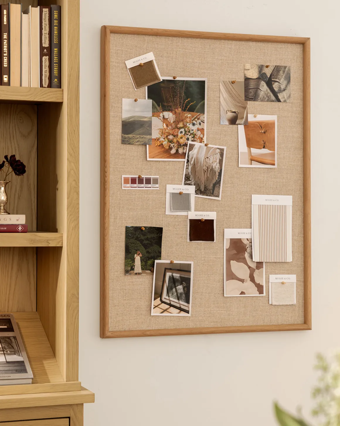Oak & Linen Memo Board