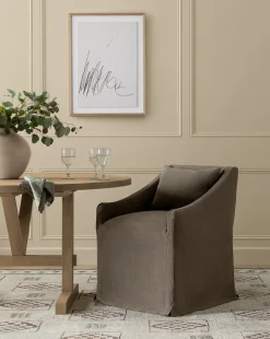 Olivier Slipcover Dining Arm Chair