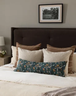 Teal Lotus Floral Pillow Cover